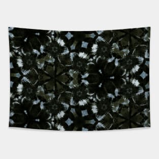 Black Goth Floral Daisy Tapestry