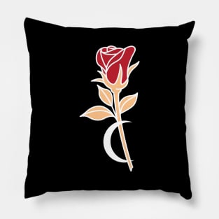 Rose and moon Pillow