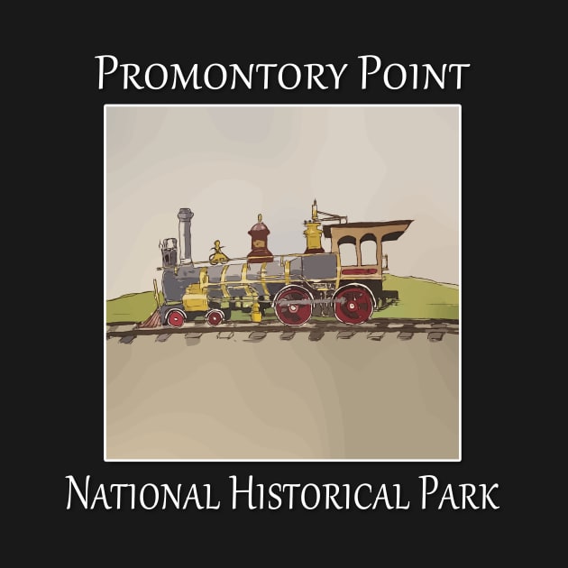 Steam Train at the point of the golden spike, Promontory Point National Historical Park in Utah by WelshDesigns