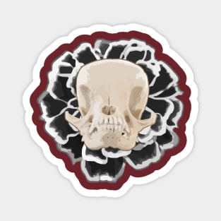 Dog skull in a flower Magnet