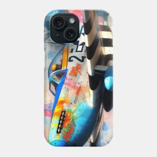 Artistic illustration of acrobatic aircraft flyby Phone Case