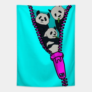 Zip Check - Panda Zipper Design Tapestry