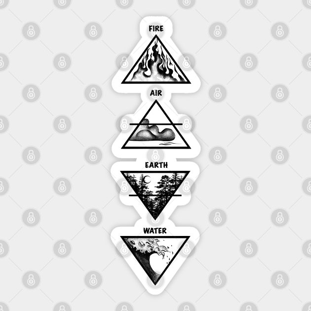 Fire, Earth, Air and Water elements - Elements Of Nature - Sticker | TeePublic Fire, Earth, Air and Water elements - Elements Of Nature - Sticker | TeePublic