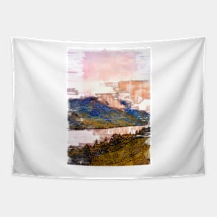 Foggy Glenfinnan River & Mountain Scotland. For Foggy Forests & Mountain Lovers. Foggy mountain collection Tapestry