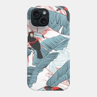 Seamless floral background with petunia toucan Phone Case