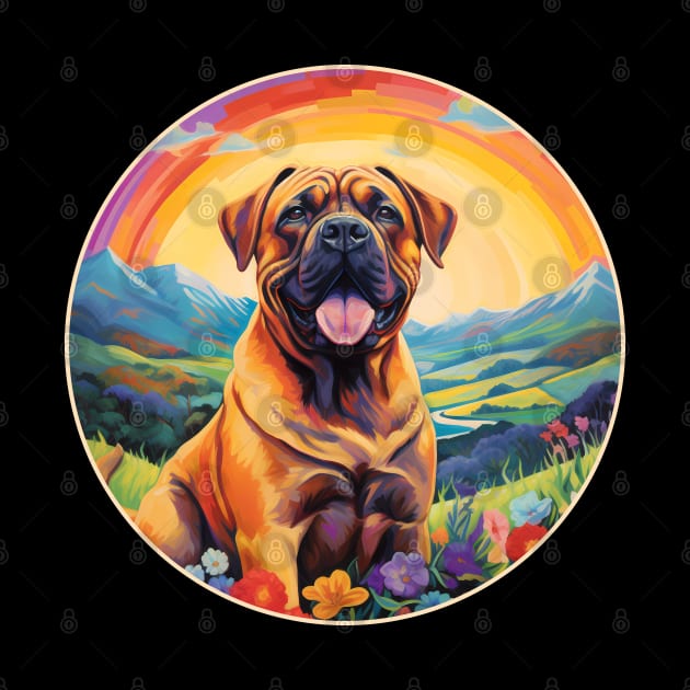 Boerboel Memorial Rainbow Bridge Colorful Dog Art by Sports Stars ⭐⭐⭐⭐⭐