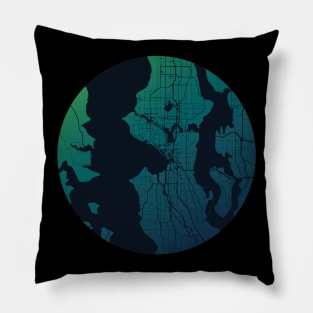 Seattle Map Gradient Pillow