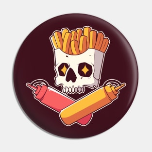 Killer Fast Food // Skull French Fries with Ketchup & Mustard Pin