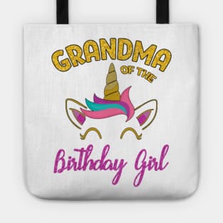 Grandma of the Unicorn Birthday Girl Tote