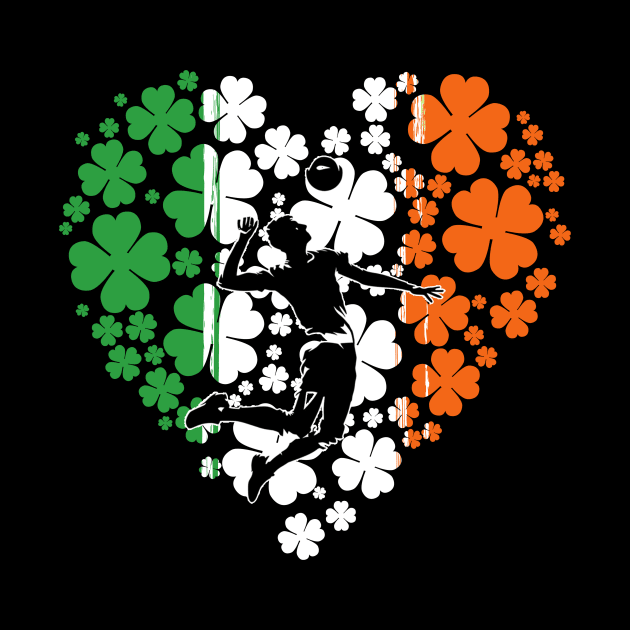 Volleyball Player Heart Ireland Flag Patrick's Day by NatalitaJK