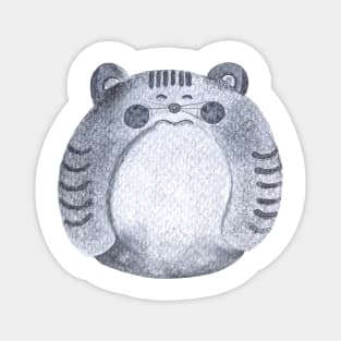 Cute Fluffy Cat in Grayscale Magnet