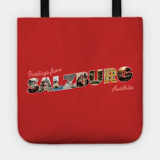 Greetings from Salzburg in Austria Vintage style retro souvenir Tote