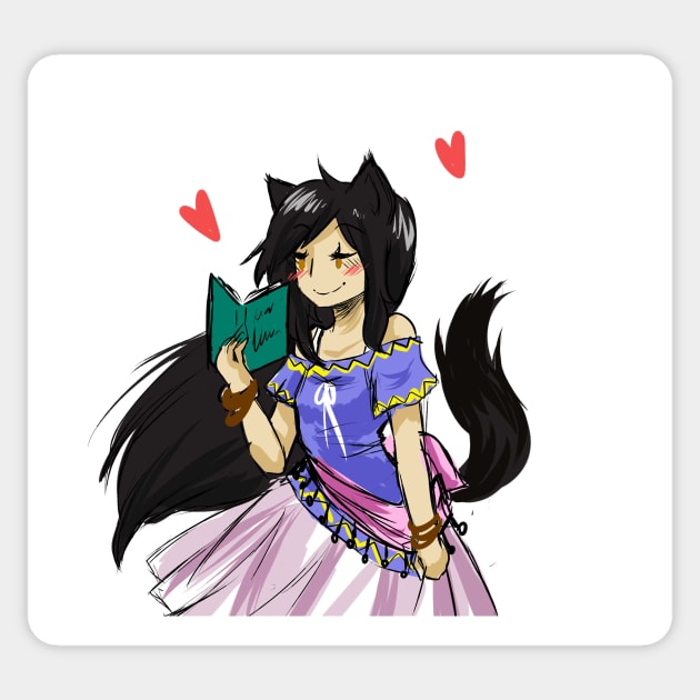 Aris loves reading - Anime - Sticker | TeePublic