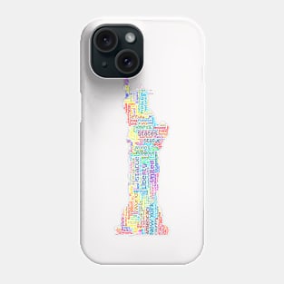 Statue of Liberty Travel Text Word Cloud Phone Case