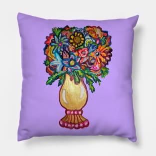 The Elegant Pretty Colorful Flower Vase Pillow