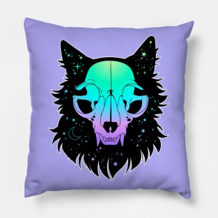 Cosmic Cat Skull Pillow