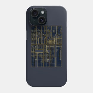 Bakersfield, USA City Map Typography - Gold Art Deco Phone Case