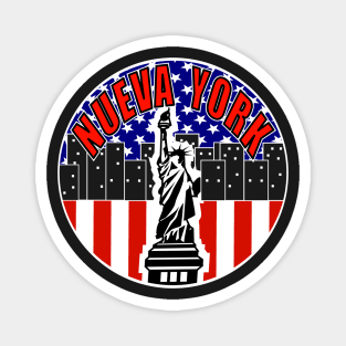 Nueva York, Spanish New York American flag Magnet