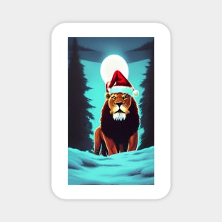 Santa Paws Is Coming To Town Santa lion Magnet