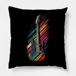 Retro Guitar Gift Guitarist Rock Concert Festival Guitar Pillow