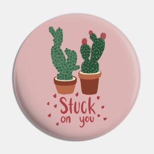 Stuck on you, valentines plant pun Pin