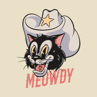 Howdy Meowdy - Cowboy Cat Retro Mascot | Howdy T-Shirt