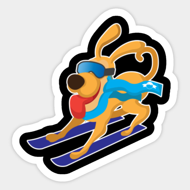 Dog Ski Gift Slalom Winter Sport Dog Sticker Teepublic