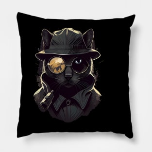 Detective cat Pillow