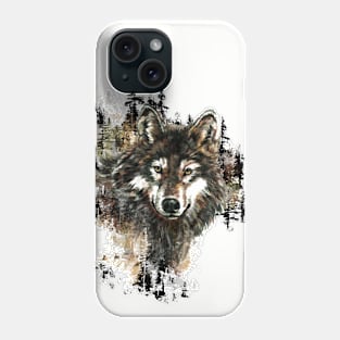 Watercolor Wolf Animal Mountain Wildlife Phone Case