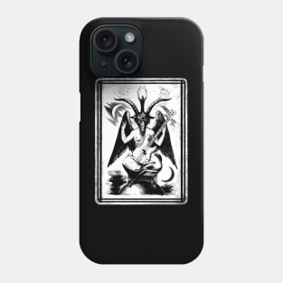 Baphomet bass guitar white Phone Case