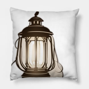 Lantern Beige Shadow Silhouette Anime Style Collection No. 410 Pillow
