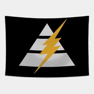 Lightning Bolt Triangle Pyramid - Light Gray Tapestry