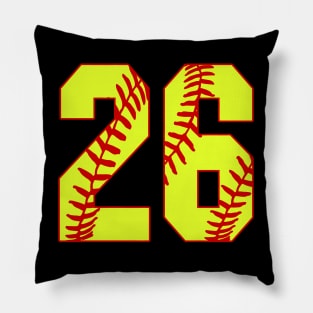 Fastpitch Softball Number 26 #26 Softball Shirt Jersey Uniform Favorite Player Biggest Fan Pillow