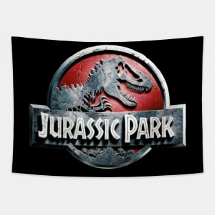 Jurassic Park stone engraved logo Tapestry