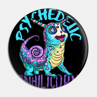 Cute Crazy Psycedelic Unicorn Artwork Pin