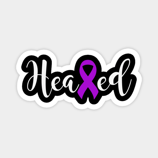 Heal Cancer Never Give Up Alzheimers Awareness Purple Ribbon Warrior Hope Cure Magnet by celsaclaudio506