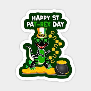 happy st pat rex day Dinosaur Magnet