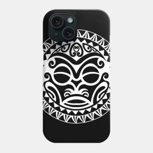 Polynesian tattoo tiki face Phone Case