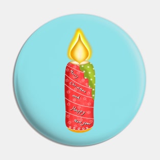 Merry Christmas and happy new year candle Pin