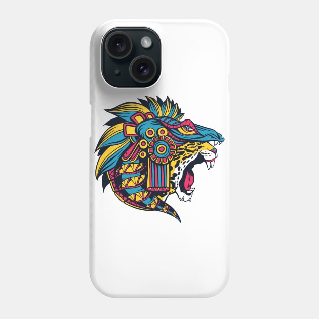 Beautiful Aztec Jaguar Headress Phone Case by BamBam