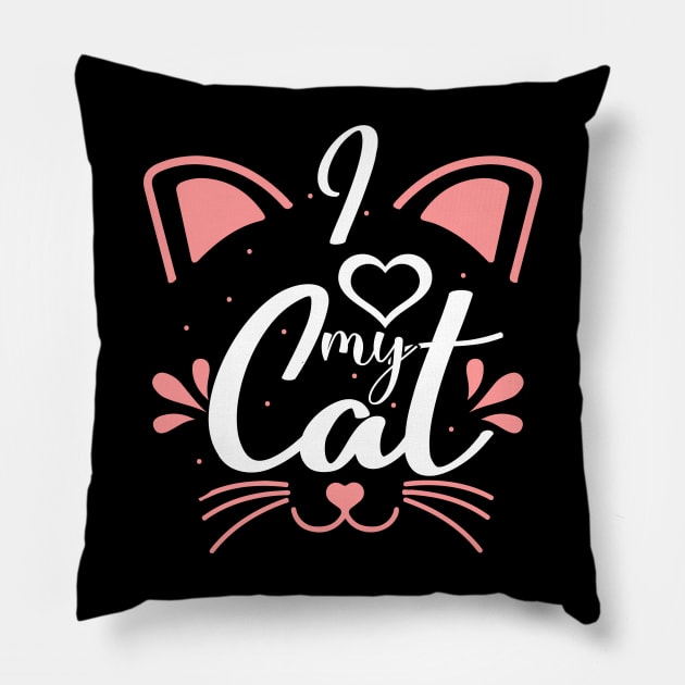 I Love My Cat Pillow by SweetMay