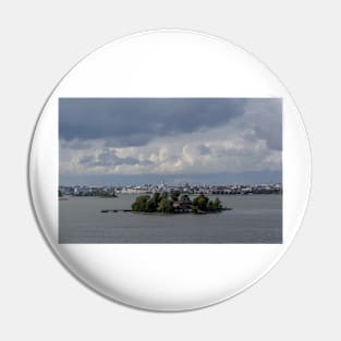 Lonna island with Helsinki cityscape in back Pin