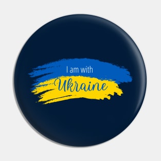 I am with Ukraine, design with vintage Ukraine flag Pin