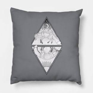 Moon & Sun Fox Geometric design - Moon On Top Pillow
