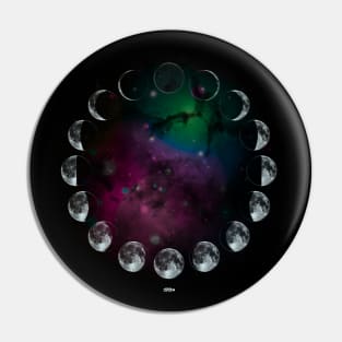 Moon Phases Rainbow Universe Pin