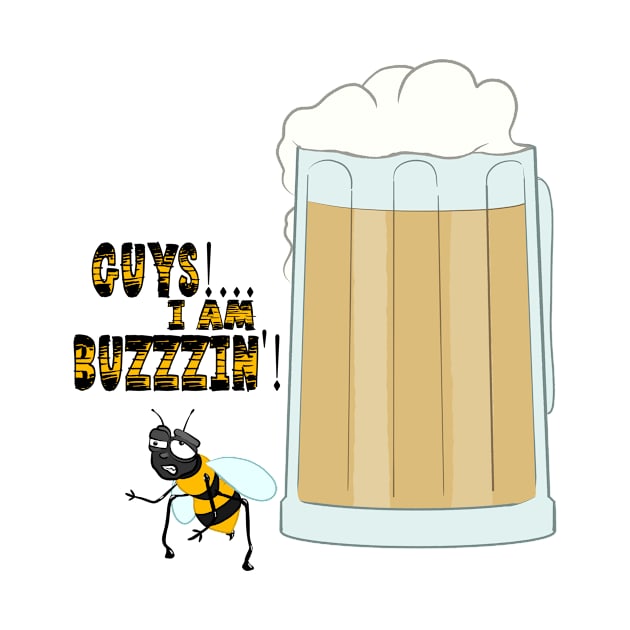 Guys I Am Buzzin - Bee Design by aronimation