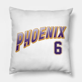 Retro Phoenix Number 6 Pillow