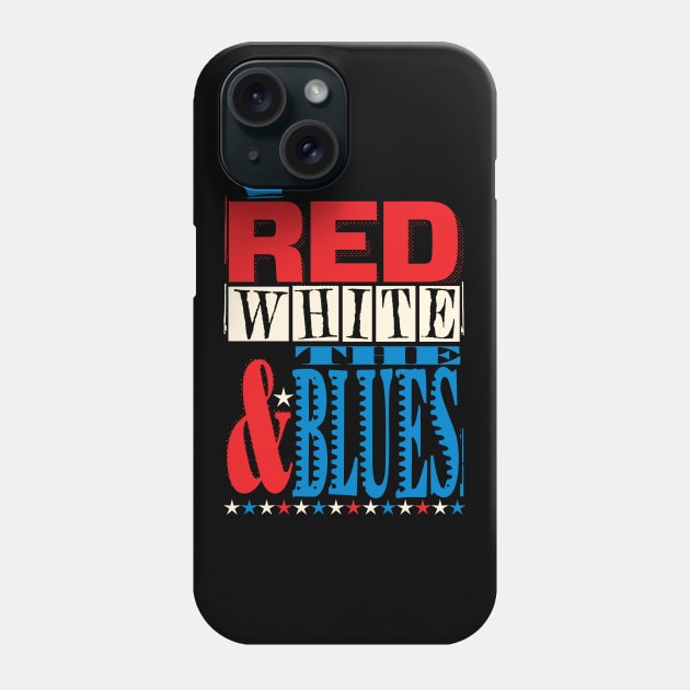 Red, White & the Blues Retro Poster Phone Case by wickedpretty