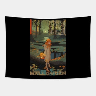 Halloween Spooky Season Lost Little Girl Tapestry