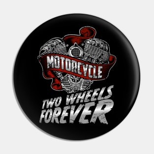 Two Wheels Forever Biker Heart Pin